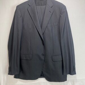 Tonino Lamborghini Mens 100% Wool Pinstripe Suit Made in Italy Gray Size 52 42R